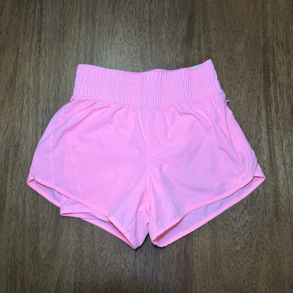 Avia Womens Small Pink 2 in 1 Running Shorts Compression Liner Zip Pocket